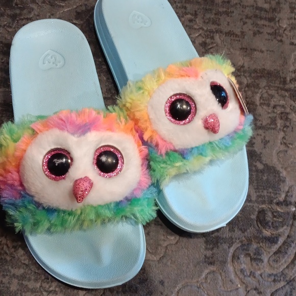 Ty Flip Flops Sandals Owen The Tie-Dyed Owl Size 4-6 - Picture 6 of 6